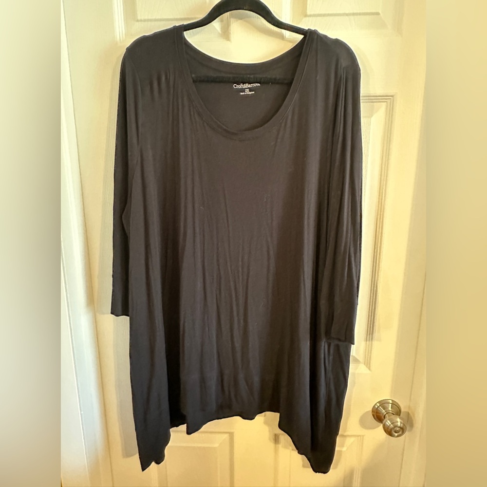 Croft & Barrow Women's Black Sharkbite Tunic (2X)